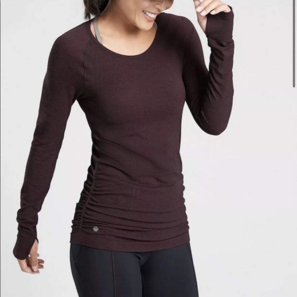 Athleta NWT Speed light Heathered top - Burgundy - XS